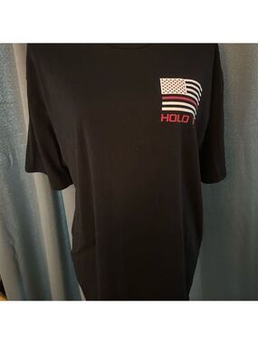 Hold Fast Men's XL Black Firefighter Support Graphic T-Shirt